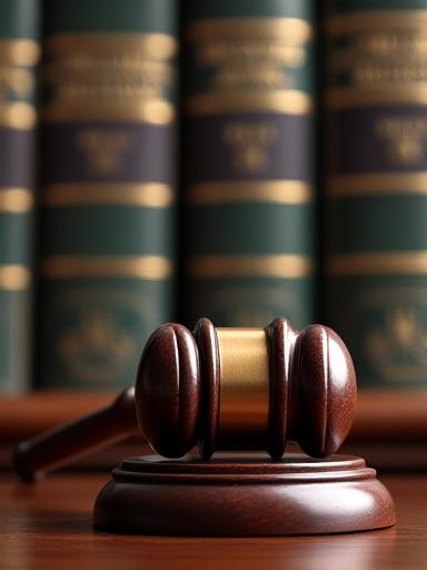 Legal law books and gavel symbolising authority